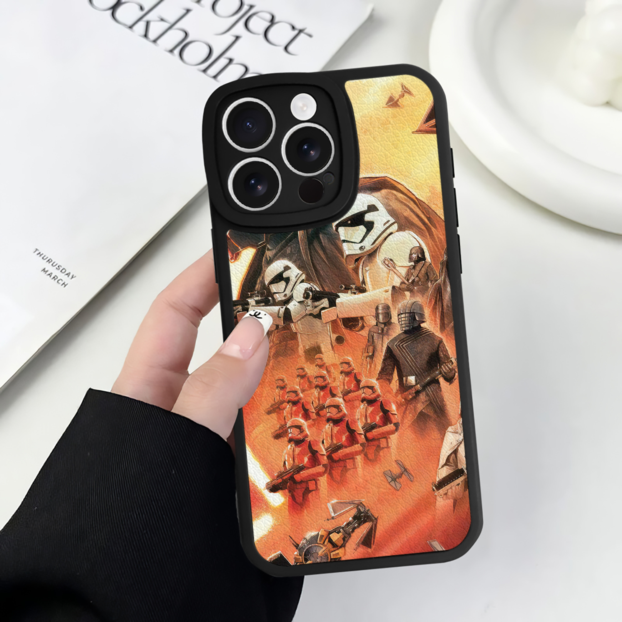 （画像用） スター・ウォーズ Star Wars 【iPhone 16シリーズ対応】シリコンスマホケース（レザー調） 材質：シリコン